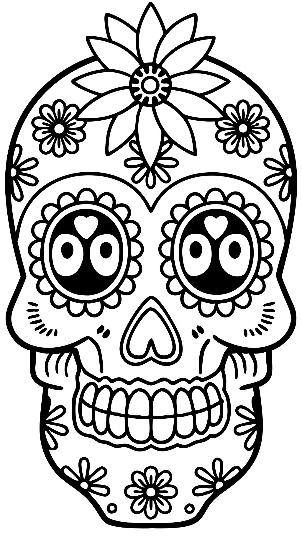 coloring pages of day of the dead skulls